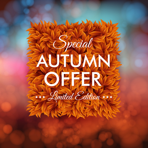 Autumn offer vector background graphics 01 offer background autumn   