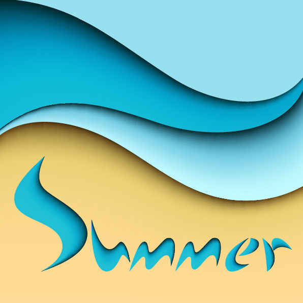 Summer and cartoon waves background vector 03 waves wave summer cartoon   