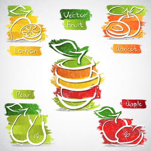 Fruits abstract design vector 01 fruits fruit   