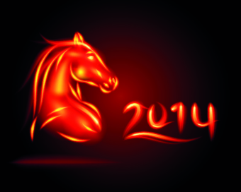 Fire horse 2014 design vector 02 horse fire   