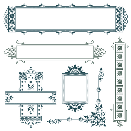 Classical Europe styles frame with borders vectors 03 frame Europe classical borders   