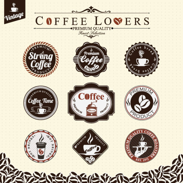 Classic coffee elements free vector 02 elements coffee classic coffee class   