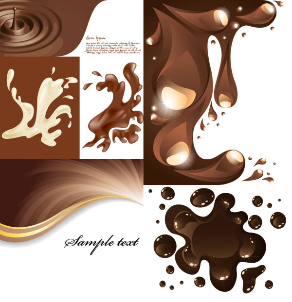 Coffee pattern art spray ripple poster pattern high light dynamic coffee   
