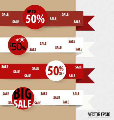 Sale ribbon banner paper vector 02 sale ribbon paper banner   