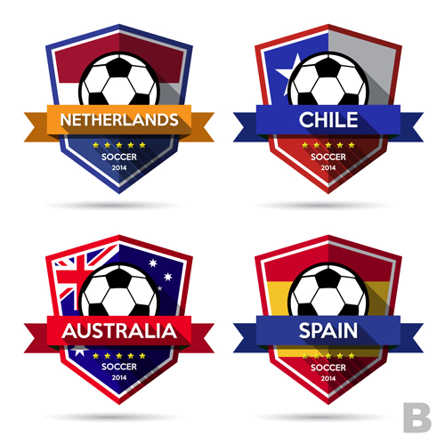 Creative soccer vector labels set 06 Soccer labels creative   