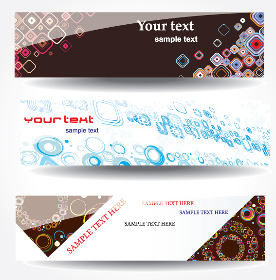 Set of Different Abstract Banners design vector 01 different banner abstract   