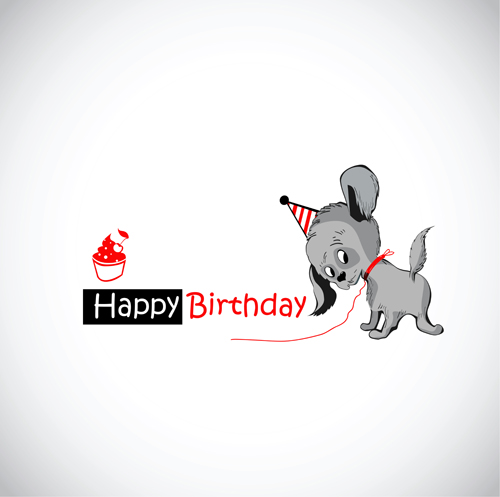 Funny cartoon character with birthday cards set vector 04 funny character cartoon birthday cards birthday   