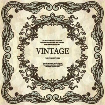 Vintage frame with floral elements vector 02 vintage frame floral elements element   