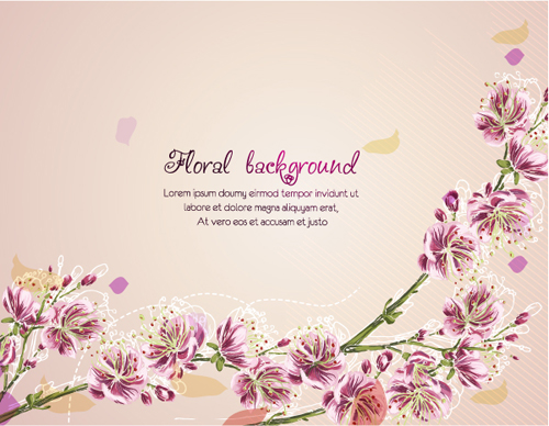 Vector Floral background art set 06 image floral background floral   