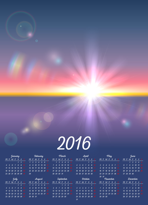 Company gird calendar 2016 set vectors 02 gird company calendar   