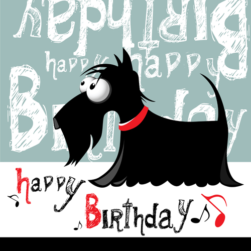 Funny cartoon character with birthday cards set vector 02 funny character birthday cards birthday   