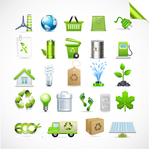 Eco with Bio elements of Stickers and icon vector 02 stickers sticker icon elements element eco bio   