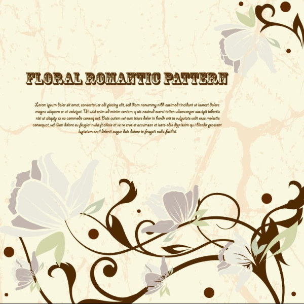 Drawing romantic floral vector background 04 romantic floral drawing   