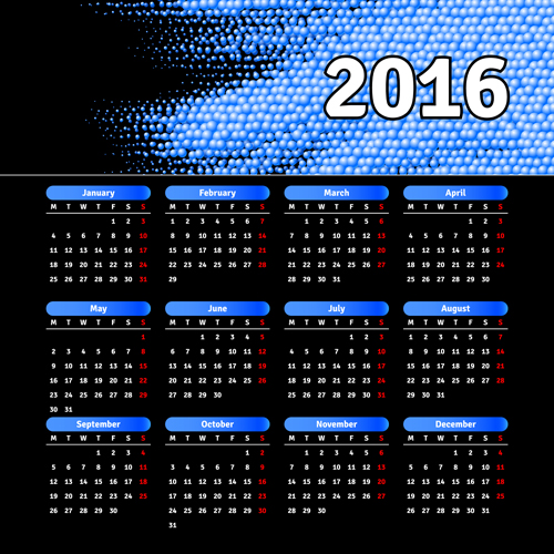 Company gird calendar 2016 set vectors 04 gird company calendar   