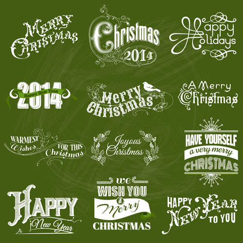 2014 New Year and christmas design elements set vector 03 new year element design elements design christmas 2014   