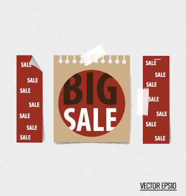 Paper banners sale elements vector 05 sale paper elements banners   