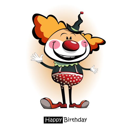 Funny cartoon character with birthday cards set vector 12 funny character cartoon birthday cards birthday   