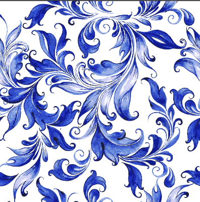 Beautiful blue floral vector seamless pattern 01 seamless pattern blue beautiful   