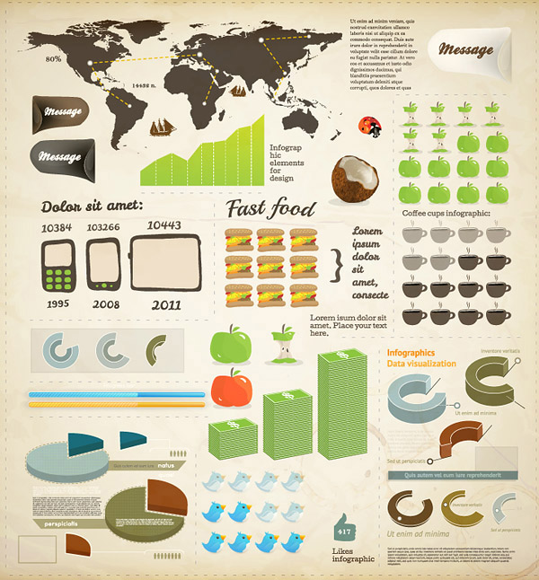 Set of Business infographics elements vector 03 infographics elements element business   