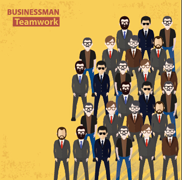 Businessmen work concept template vector 09 work template concept businessmen   