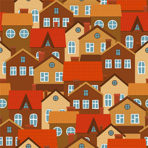 Vintage house seamless pattern vector 03 seamless pattern vector pattern house   