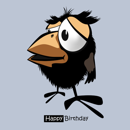 Funny cartoon character with birthday cards set vector 11 funny character cartoon birthday cards birthday   