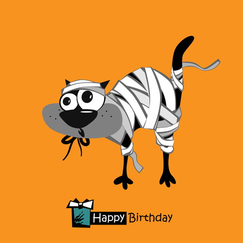 Funny cartoon character with birthday cards set vector 21 funny character cartoon birthday cards birthday   