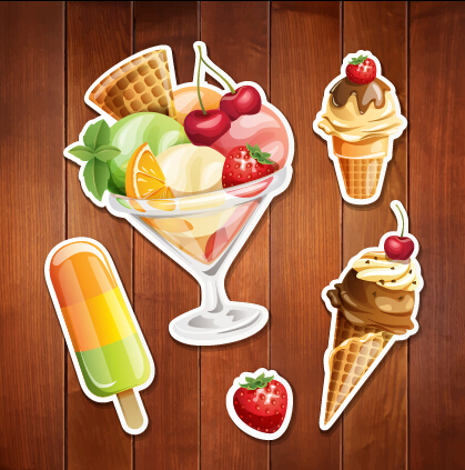 Summer holiday food with wooden background vector 07 wooden summer holiday background   