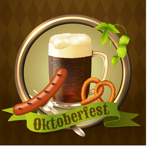 Creative oktoberfest beer poster vector 03 poster Oktoberfest creative beer   