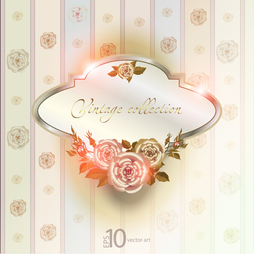 Elements of Vintage background with flowers vector graphics 04 vintage vector graphics flowers flower elements element   