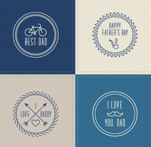 Retro Father's Day badge vector Retro font Father's badge   