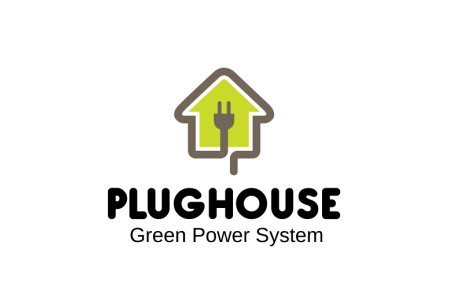 Plug with house logo vector Plug logo house   