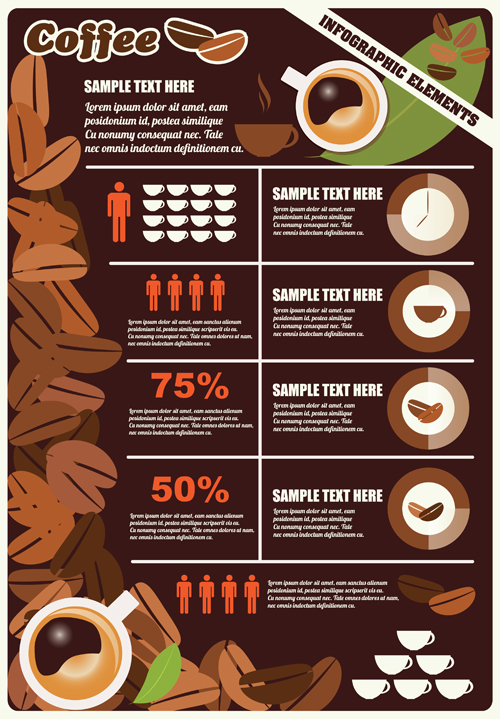 Coffee infographics business template design vector 05 infographics infographic coffee business template business   