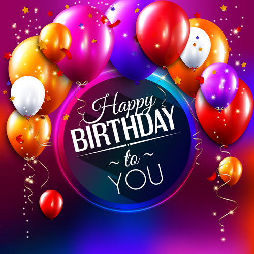 Birthday card with colored balloons vector 04 colored card birthday balloons   