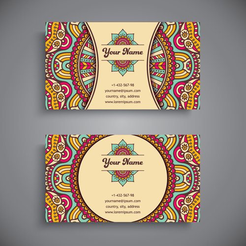 Ethnic decorative elements business card vector 08 ethnic elements decorative card vector business   