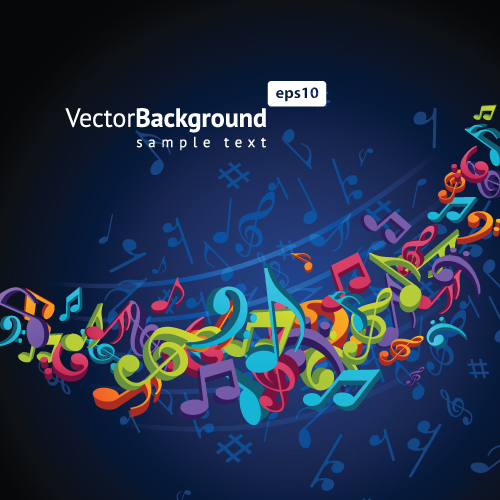 Colorful musical keys backgrounds vector 02 musical keys colorful colored   