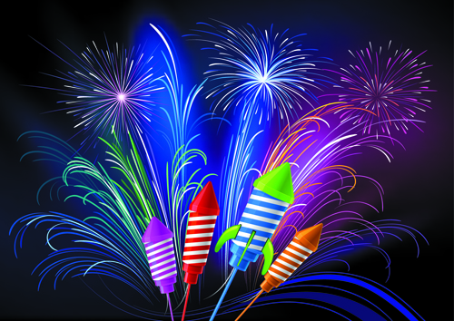 Pretty fireworks holiday elements vector 03 pretty holiday Fireworks elements element   