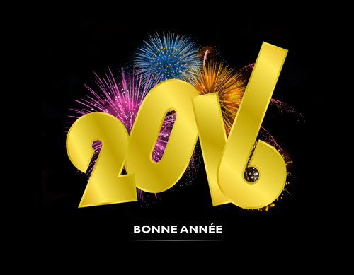 Golden 2016 text with fireworks background vector 02 text golden Fireworks background 2016   