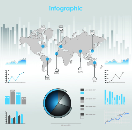 Infographic and elements vector set 02 infographic elements element   