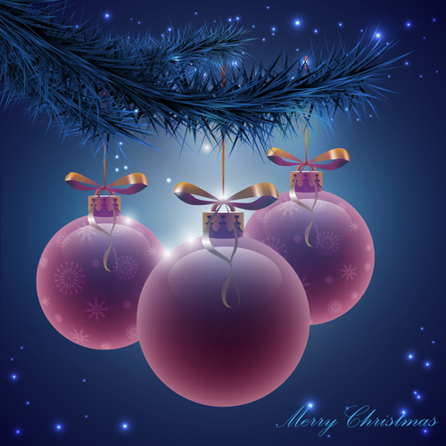 Purple christmas ball with background vector 03 purple christmas background   