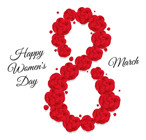 8 March womens day background set 05 vector womens day background 8 March   