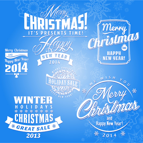2014 New Year and christmas design elements set vector 01 new year element design elements christmas 2014   