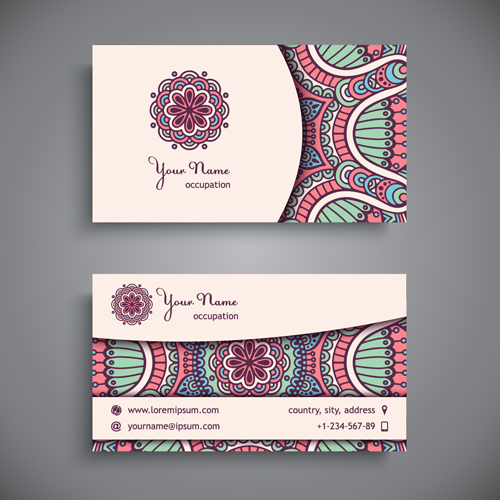 Ethnic decorative elements business card vector 09 ethnic elements decorative business card business   