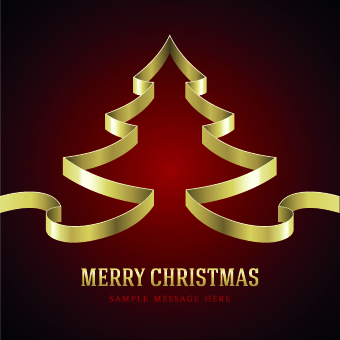 Christmas tree ribbon background vector christmas tree christmas background vector background   