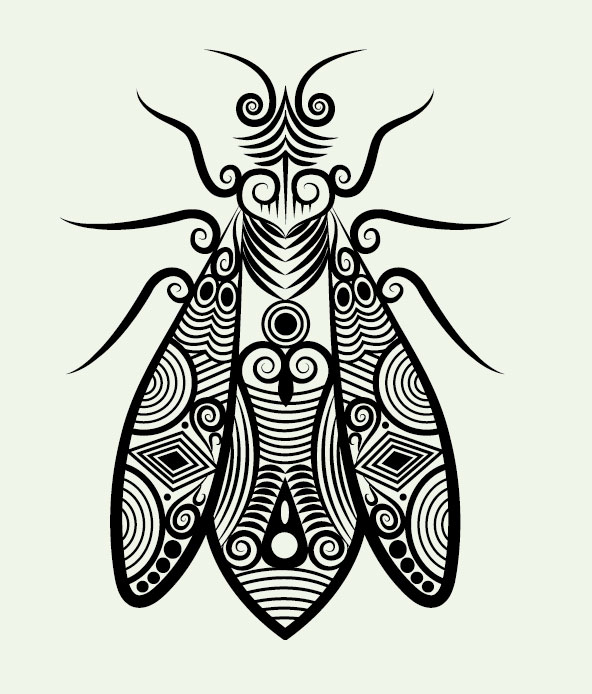 Hand drawn housefly Decoration Pattern vector pattern housefly hand drawn decoration   