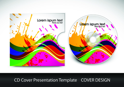 CD cover presentation vector template material 03 template presentation material cover cd   