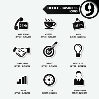 Office Stickers icons vector 05 stickers sticker office icons   