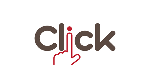 Creative hand with click Logo vector logo hand creative click   