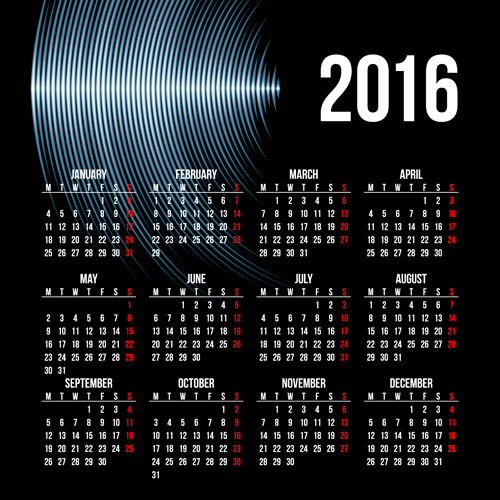 Company gird calendar 2016 set vectors 08 gird company calendar   