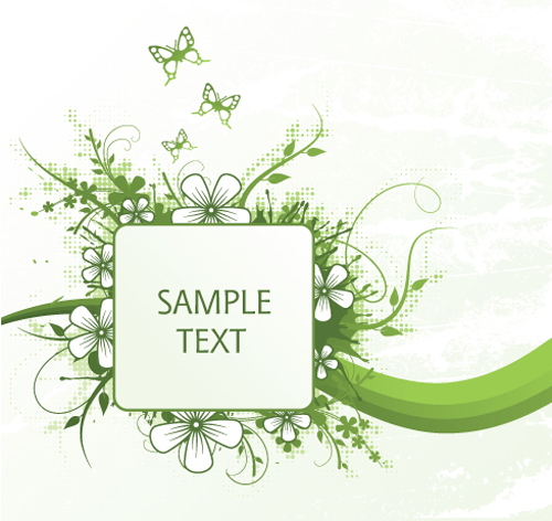 Green floral frame vector set 03 green floral frame floral   